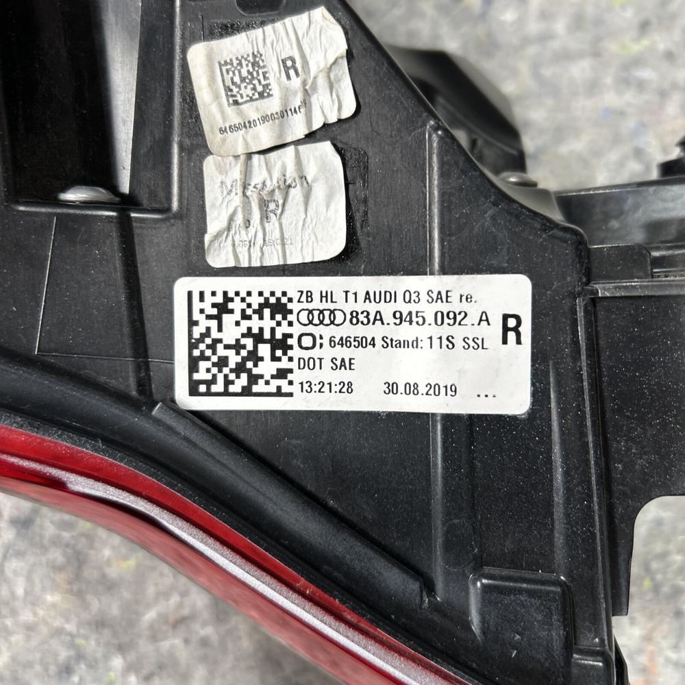 2019-2023 Audi Q3 F3 Right RH OEM Outer LED Tail Light Brake Lamp – photo 3
