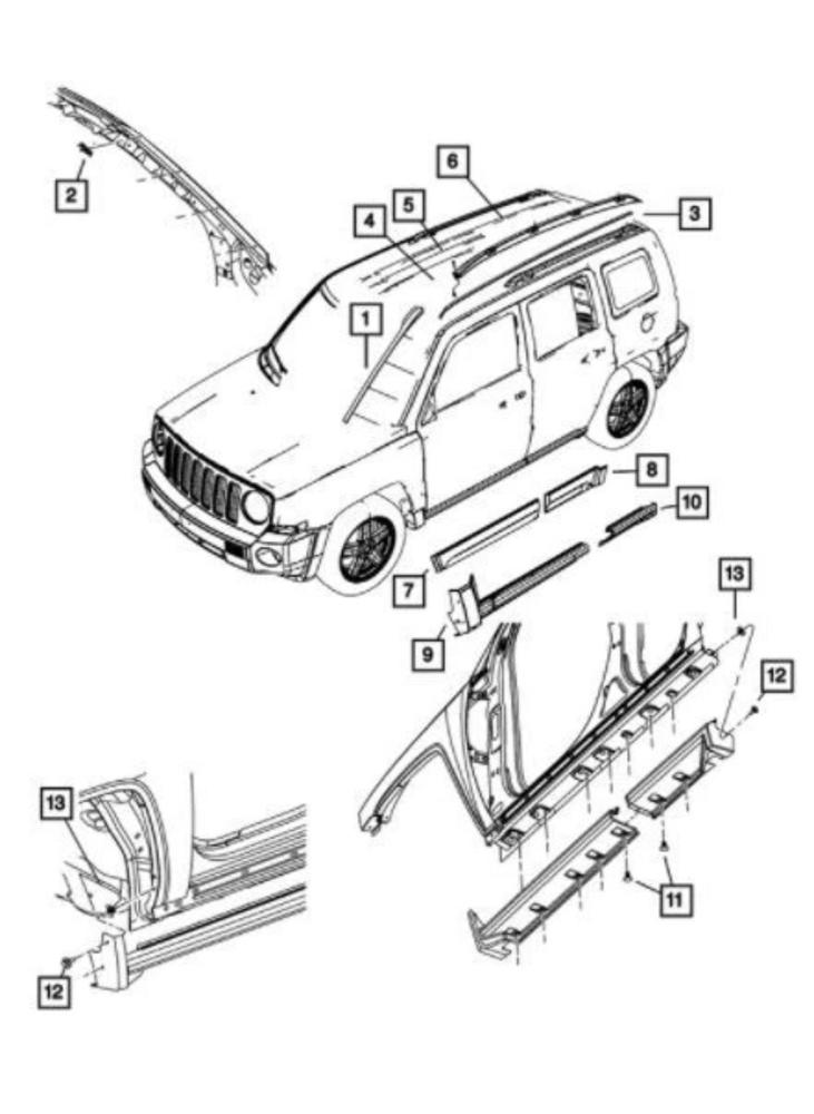07-20 Jeep Patriot Roof Molding TR5IM Weather Strip Genuine OEM – photo 1