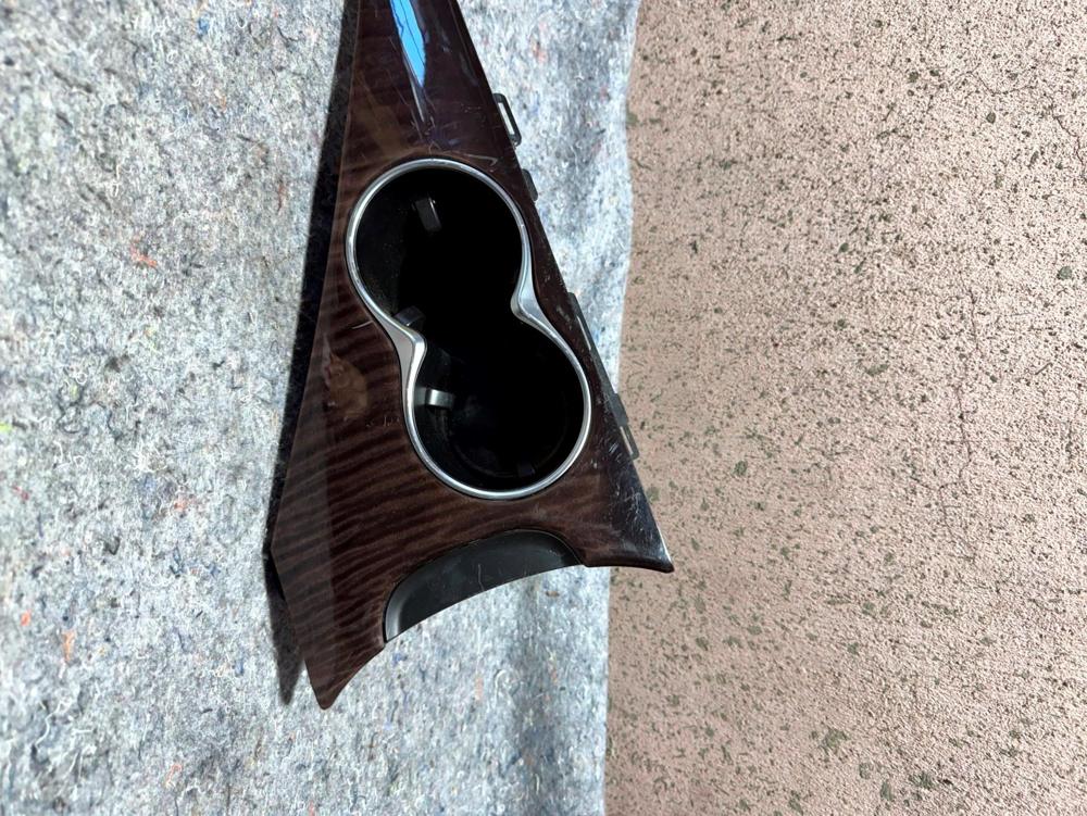 14-17 Infiniti Q50 Center Console Cup Holder Cover Panel Trim Wood OEM – photo 3