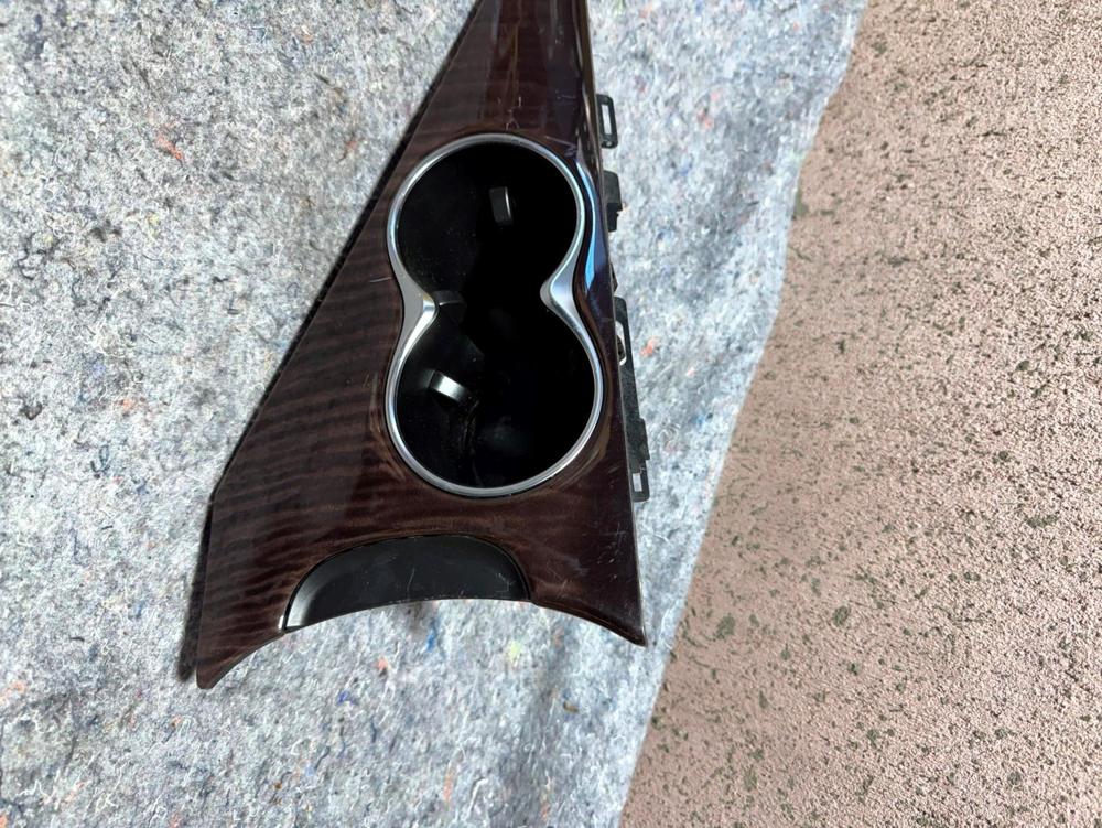 14-17 Infiniti Q50 Center Console Cup Holder Cover Panel Trim Wood OEM – photo 4