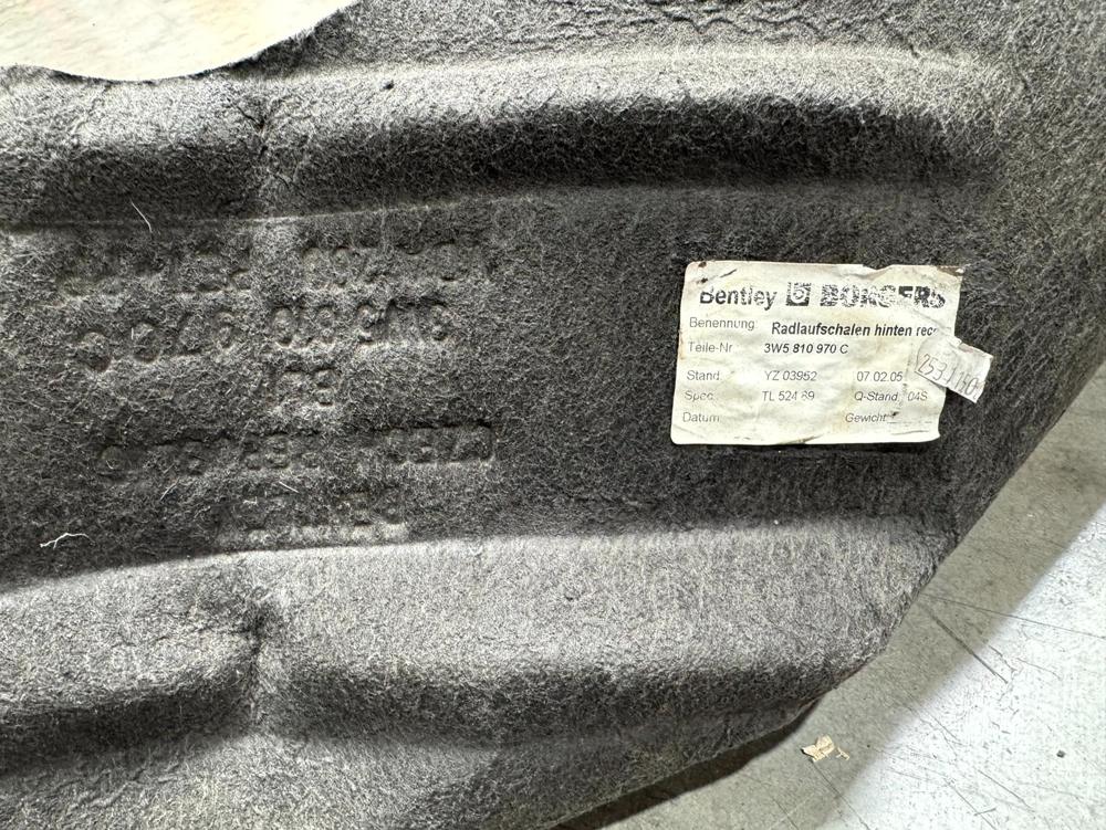 Bentley Continental Flying Spur Fender Liner Right Rear 2007 2008 2010 2011 2012 – photo 3