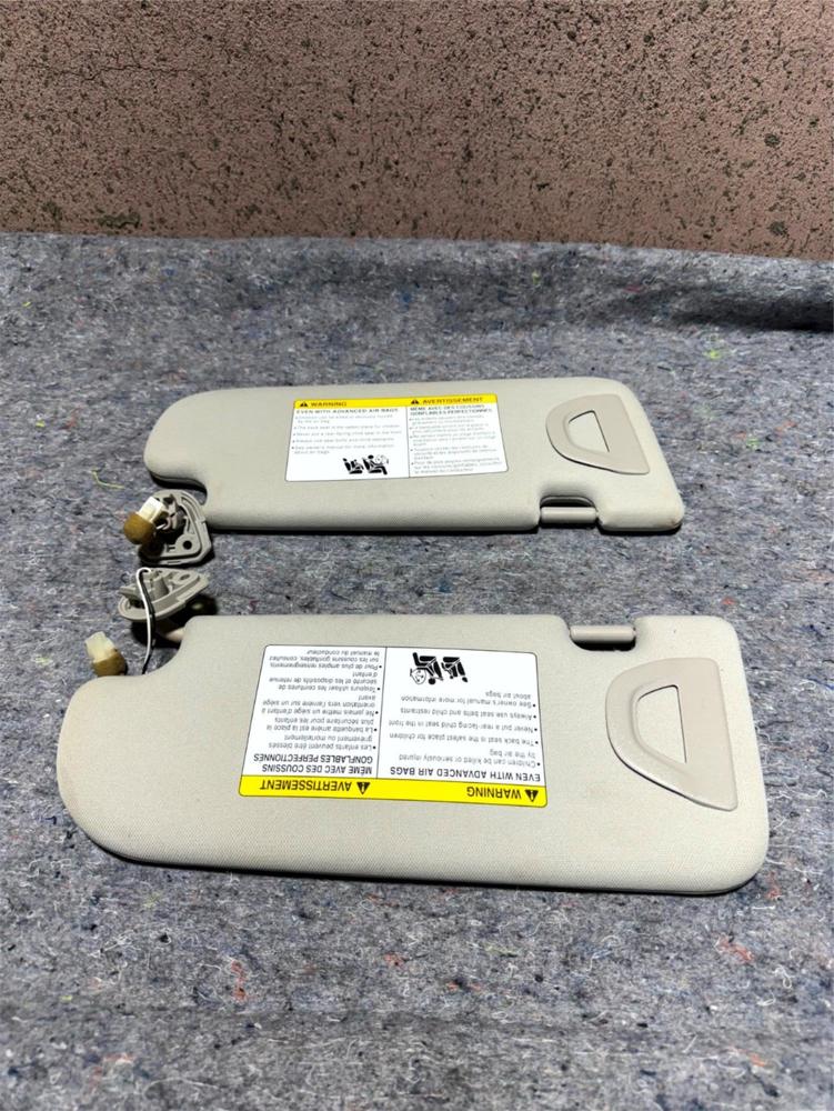 2014-2024 Infiniti Q50 Gray Cloth Left Right Sun Visor Illuminated Set Pair OEM – photo 1